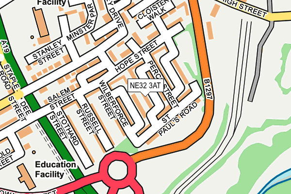 NE32 3AT map - OS OpenMap – Local (Ordnance Survey)