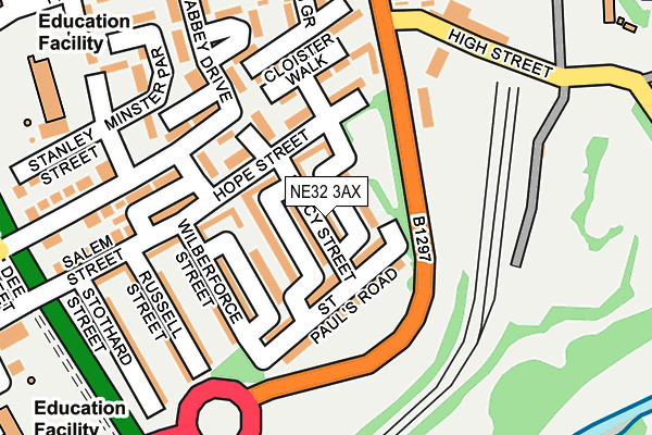NE32 3AX map - OS OpenMap – Local (Ordnance Survey)