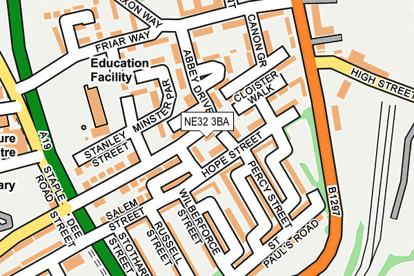NE32 3BA map - OS OpenMap – Local (Ordnance Survey)