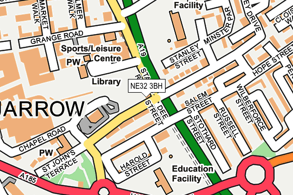 NE32 3BH map - OS OpenMap – Local (Ordnance Survey)