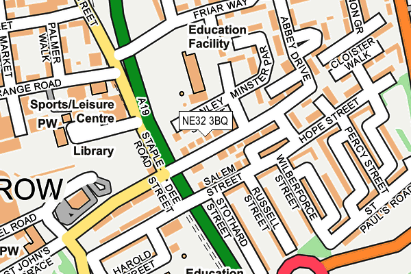 NE32 3BQ map - OS OpenMap – Local (Ordnance Survey)