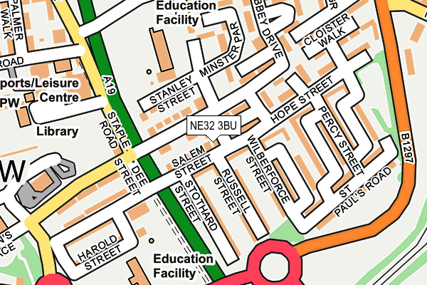 NE32 3BU map - OS OpenMap – Local (Ordnance Survey)