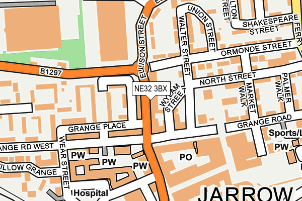 NE32 3BX map - OS OpenMap – Local (Ordnance Survey)