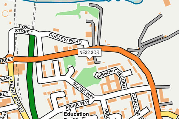 NE32 3DR map - OS OpenMap – Local (Ordnance Survey)