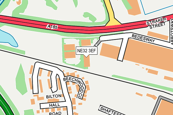 NE32 3EF map - OS OpenMap – Local (Ordnance Survey)