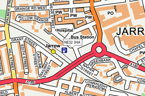 NE32 3HA map - OS OpenMap – Local (Ordnance Survey)