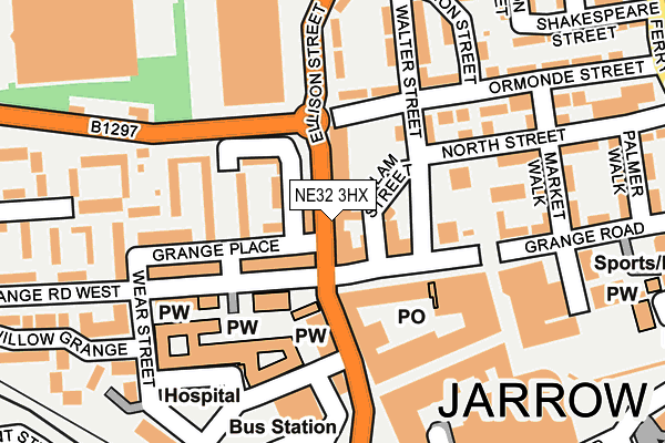Map of JK SCHOOLWEAR AND WORKWEAR LTD at local scale