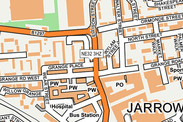 NE32 3HZ map - OS OpenMap – Local (Ordnance Survey)