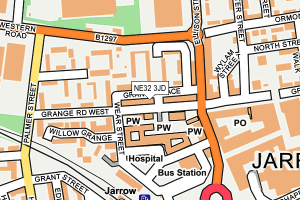 NE32 3JD map - OS OpenMap – Local (Ordnance Survey)