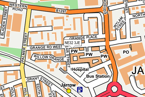 NE32 3JE map - OS OpenMap – Local (Ordnance Survey)