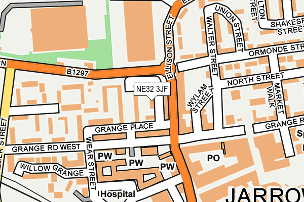 NE32 3JF map - OS OpenMap – Local (Ordnance Survey)