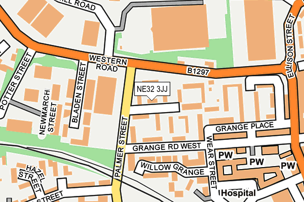 NE32 3JJ map - OS OpenMap – Local (Ordnance Survey)