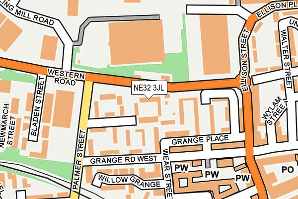 NE32 3JL map - OS OpenMap – Local (Ordnance Survey)