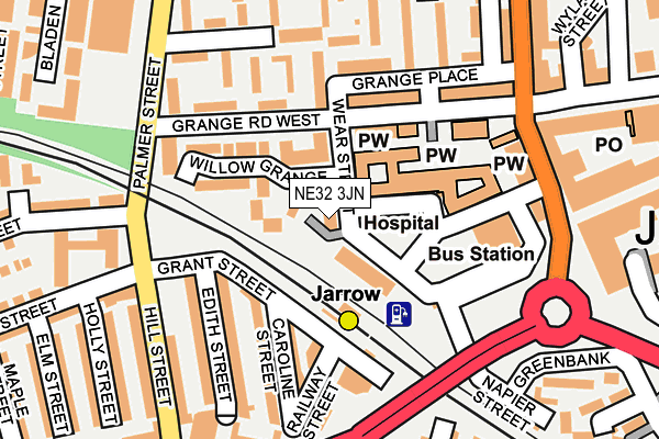 NE32 3JN map - OS OpenMap – Local (Ordnance Survey)