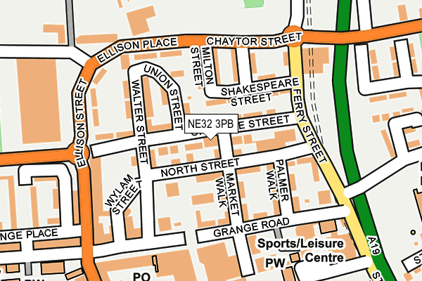 NE32 3PB map - OS OpenMap – Local (Ordnance Survey)