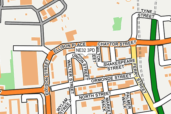 NE32 3PD map - OS OpenMap – Local (Ordnance Survey)