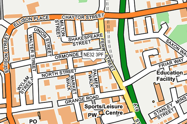 NE32 3PF map - OS OpenMap – Local (Ordnance Survey)
