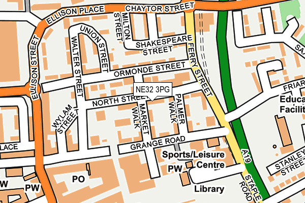 NE32 3PG map - OS OpenMap – Local (Ordnance Survey)