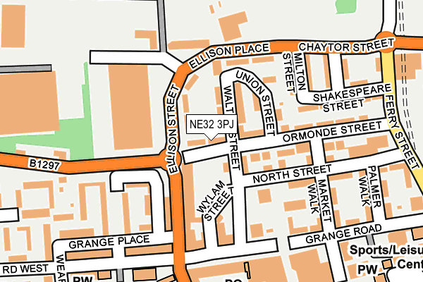 NE32 3PJ map - OS OpenMap – Local (Ordnance Survey)
