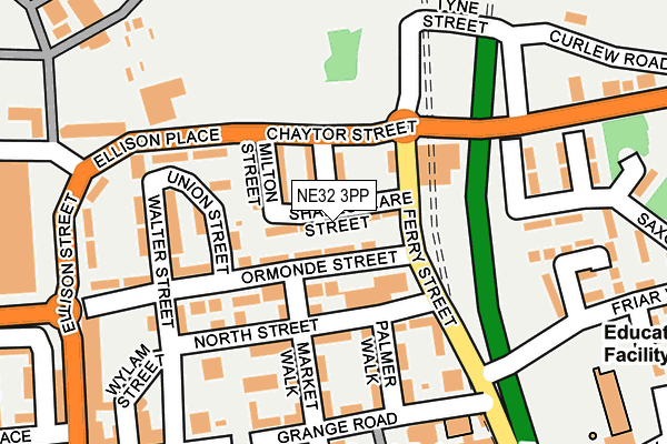 NE32 3PP map - OS OpenMap – Local (Ordnance Survey)