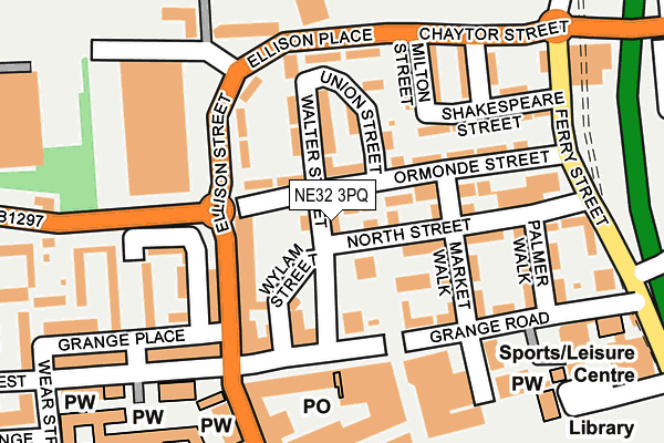 NE32 3PQ map - OS OpenMap – Local (Ordnance Survey)