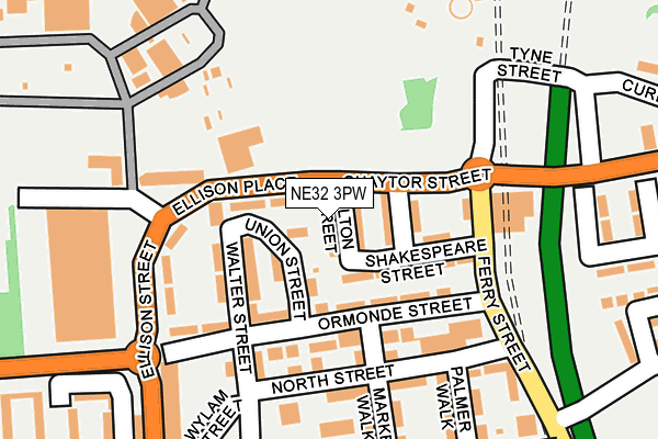 NE32 3PW map - OS OpenMap – Local (Ordnance Survey)