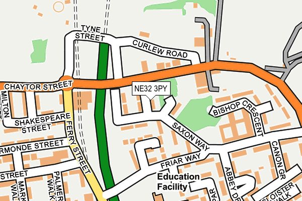 NE32 3PY map - OS OpenMap – Local (Ordnance Survey)