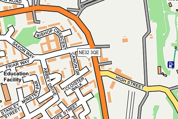 NE32 3QE map - OS OpenMap – Local (Ordnance Survey)