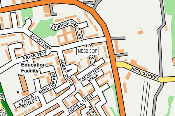 NE32 3QF map - OS OpenMap – Local (Ordnance Survey)