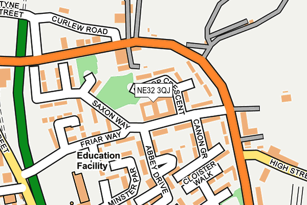 NE32 3QJ map - OS OpenMap – Local (Ordnance Survey)