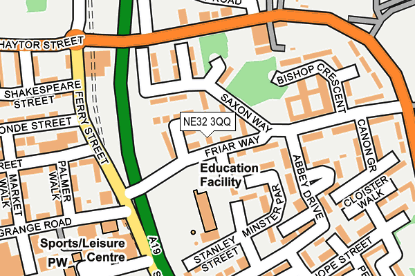 NE32 3QQ map - OS OpenMap – Local (Ordnance Survey)