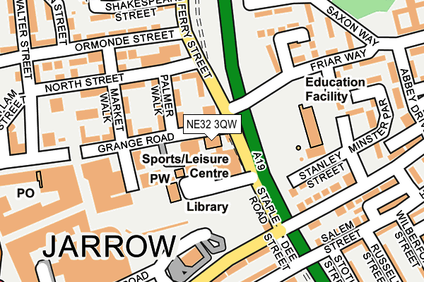 NE32 3QW map - OS OpenMap – Local (Ordnance Survey)