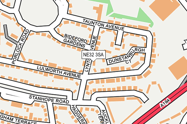NE32 3SA map - OS OpenMap – Local (Ordnance Survey)