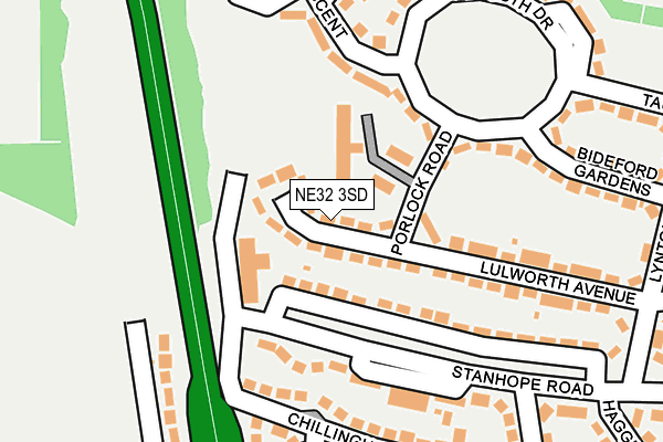 NE32 3SD map - OS OpenMap – Local (Ordnance Survey)