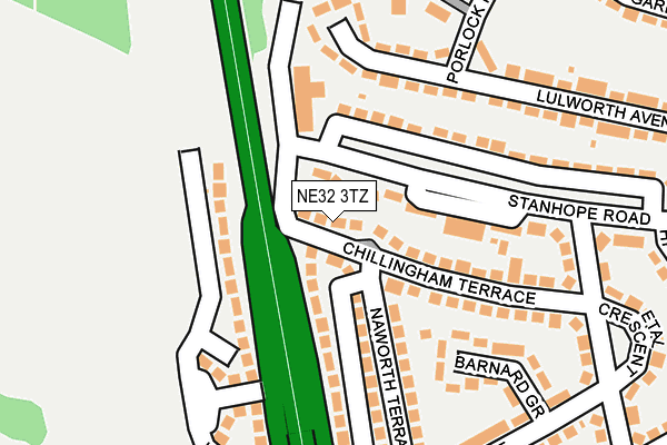 NE32 3TZ map - OS OpenMap – Local (Ordnance Survey)