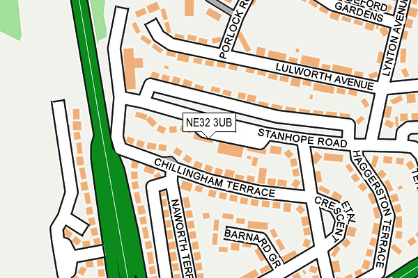 NE32 3UB map - OS OpenMap – Local (Ordnance Survey)
