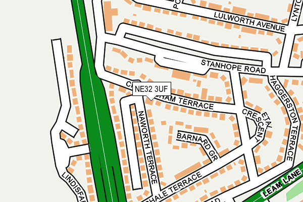 NE32 3UF map - OS OpenMap – Local (Ordnance Survey)