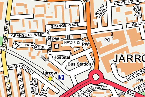 NE32 3UX map - OS OpenMap – Local (Ordnance Survey)