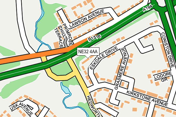 NE32 4AA map - OS OpenMap – Local (Ordnance Survey)