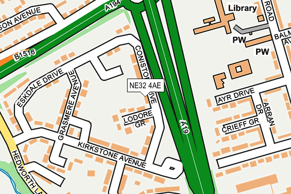 NE32 4AE map - OS OpenMap – Local (Ordnance Survey)
