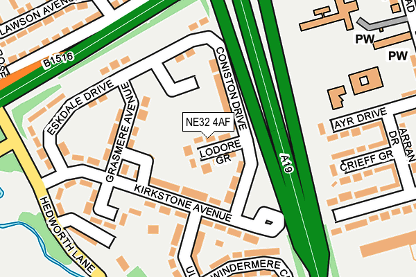 NE32 4AF map - OS OpenMap – Local (Ordnance Survey)