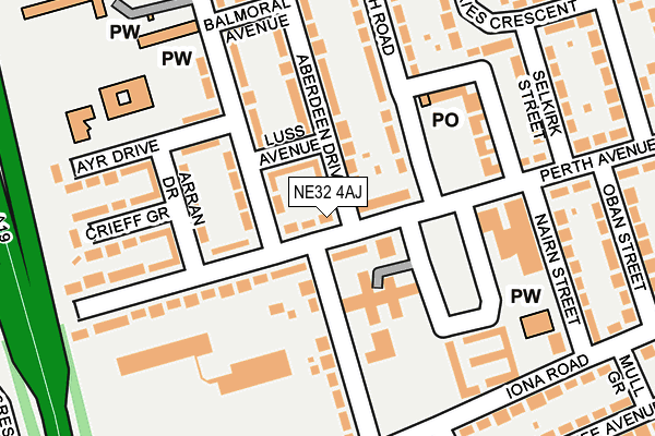 NE32 4AJ map - OS OpenMap – Local (Ordnance Survey)