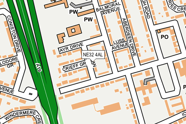NE32 4AL map - OS OpenMap – Local (Ordnance Survey)