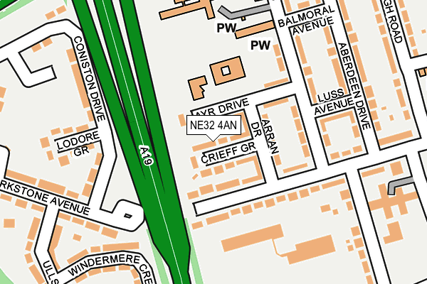 NE32 4AN map - OS OpenMap – Local (Ordnance Survey)