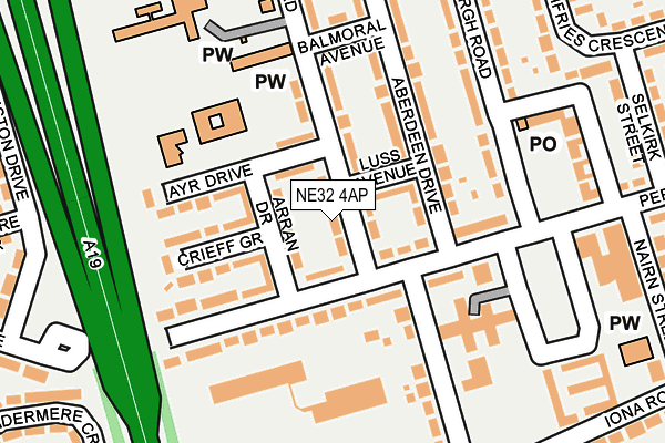NE32 4AP map - OS OpenMap – Local (Ordnance Survey)