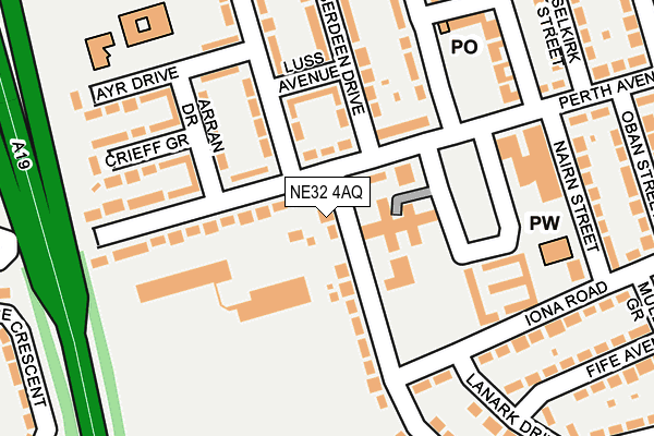 NE32 4AQ map - OS OpenMap – Local (Ordnance Survey)