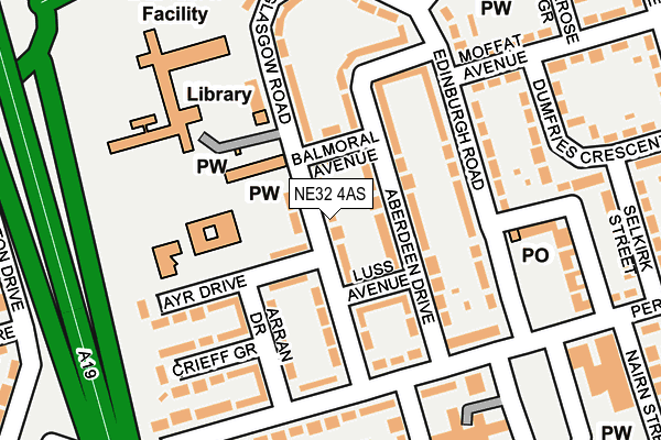 NE32 4AS map - OS OpenMap – Local (Ordnance Survey)
