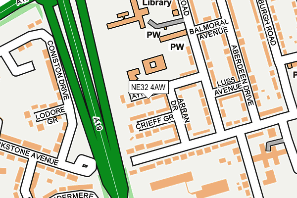 NE32 4AW map - OS OpenMap – Local (Ordnance Survey)