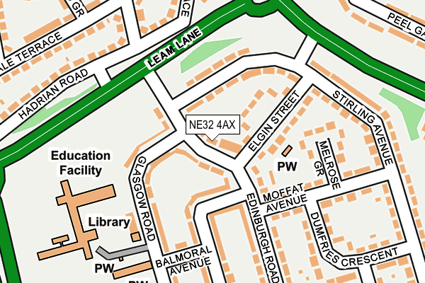 NE32 4AX map - OS OpenMap – Local (Ordnance Survey)