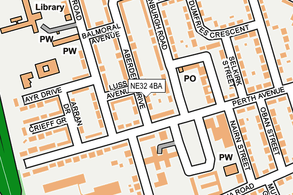 NE32 4BA map - OS OpenMap – Local (Ordnance Survey)